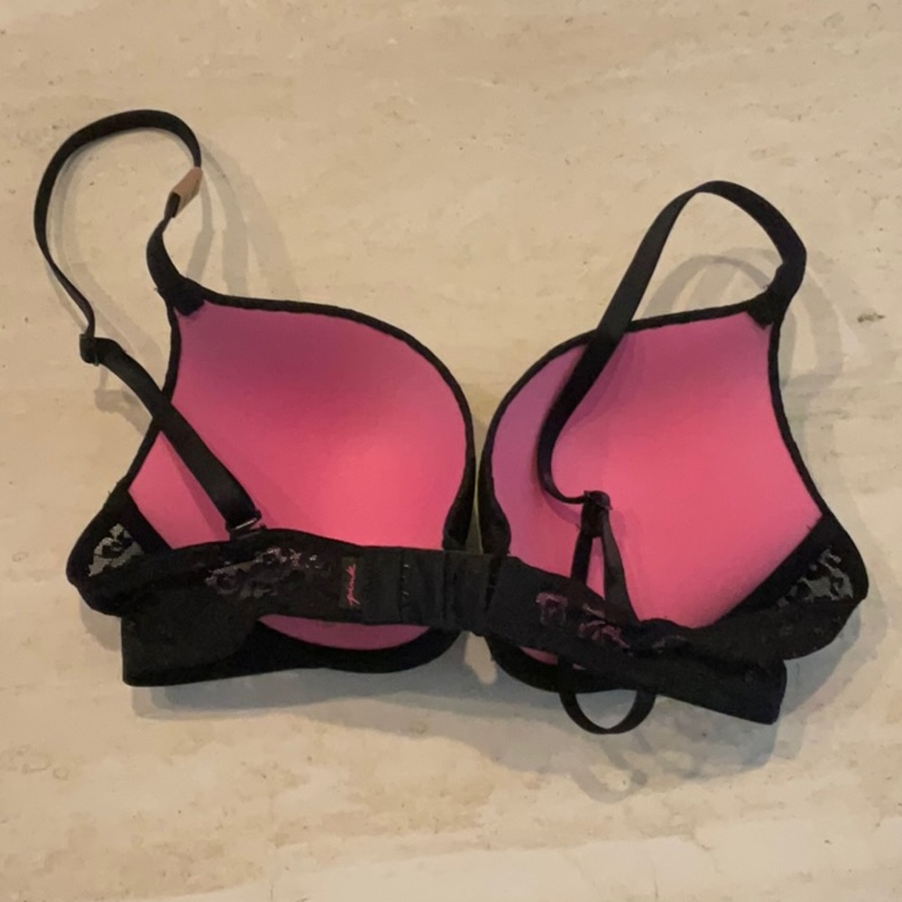 Victoria’s Secret Pink Push Up Padded Bra VS Wear Everywhere Size 34C New Black - Picture 5 of 16